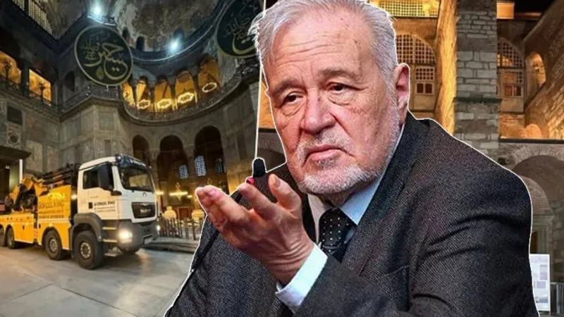 Ayasofya'ya vinç sokulmasına İlber Ortaylı'dan sert tepki! "Tarihe geçtiniz, tebrikler!"