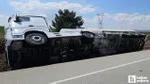 Kırıkkale'de Tanker Kazası! Akaryakıt Yüklü Tanker Devrildi!