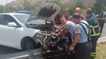 Otomobil bariyerlere saplandı