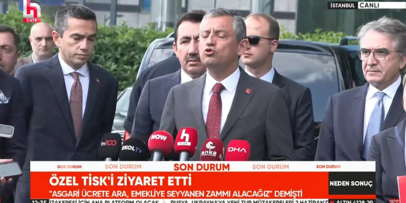Özgür Özel TİSK ziyareti sonrası açıklamalarda bulunuyor